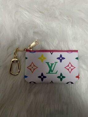 Louis Vuitton White Multicolor Monogram pouch